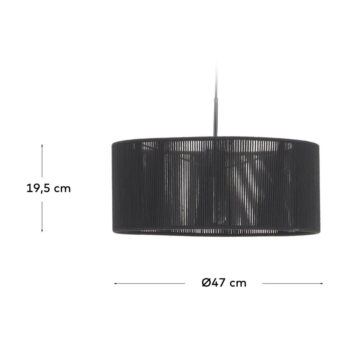 Čierne látkové tienidlo ø 47 cm Cantia - Kave Home - Image 3