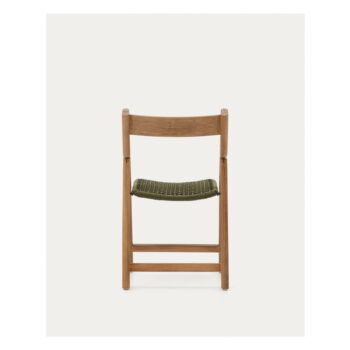 Drevená záhradná stolička v zeleno-prírodnej farbe Dandara – Kave Home - Image 6