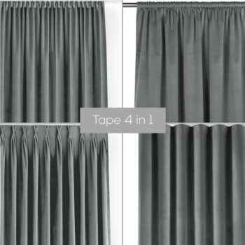 Sivý zamatový dimout záves 140x175 cm Velto – Filumi - Image 5