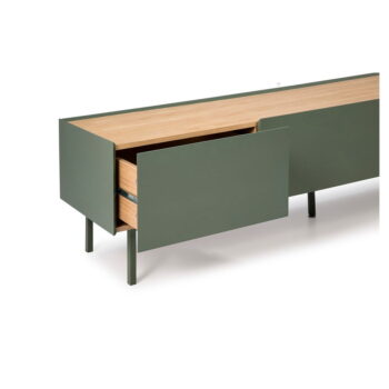 Zelený/v prírodnej farbe TV stolík v dekore duba 180x45 cm Arista – Teulat - Image 8