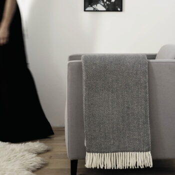 Hnedosivý pléd s podielom bavlny Euromant Skyline, 140 × 180 cm – Obrázok 2