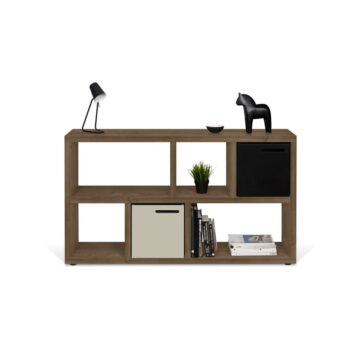Hnedá knižnica v dekore orecha 150x83 cm Berlin – TemaHome - Image 2