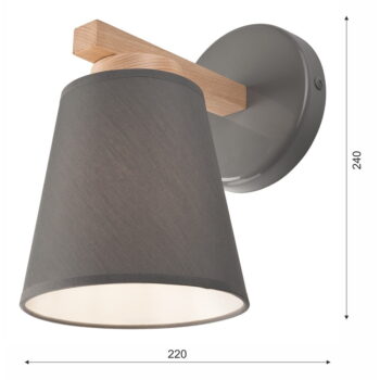 Sivé nástenné svietidlo ø 15 cm Ellie – LAMKUR - Image 6