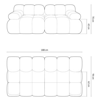 Svetlosivá modulárna pohovka z textílie bouclé 188 cm Bellis – Micadoni Home - Image 8
