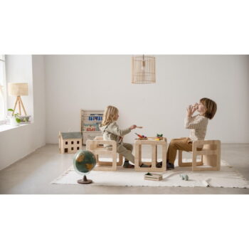 Detské stoličky z borovicového dreva v sade 2 ks Montessori – Little Nice Things - Image 5
