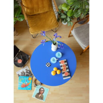 Modrý okrúhly konferenčný stolík ø 100 cm Pausa – Really Nice Things – Obrázok 3