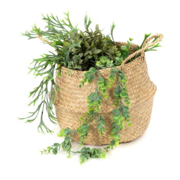 Svetlý úložný košík z morskej trávy Compactor, ⌀ 35 cm - Image 3