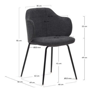 Tmavosivé jedálenské stoličky v súprave 2 ks Yunia – Kave Home - Image 4