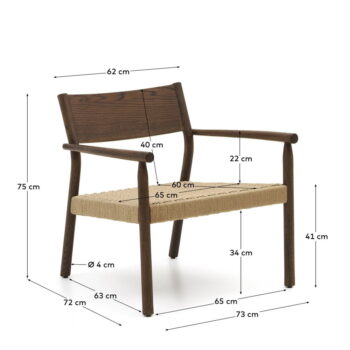 Kreslo s výpletom v prírodnej farbe Yalia – Kave Home - Image 7