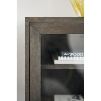Hnedá vitrína v dekore duba s posuvnými dverami 170x75 cm Hazelton – Rowico – Obrázok 5