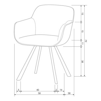 Tmavosivá jedálenská stolička Juno – WOOOD - Image 7
