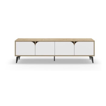 TV stolík v dekore duba v bielo-prírodnej farbe 180x51 cm Nola – Marckeric