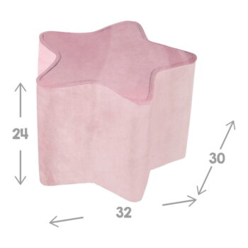 Svetloružový zamatový detský puf Lil Sofa – Roba - Image 3