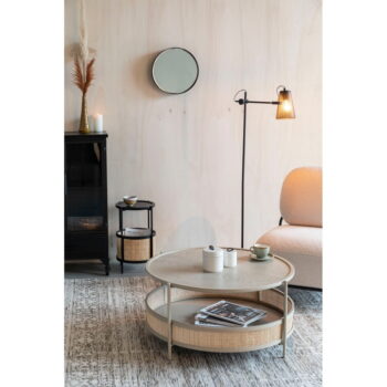 Béžový/v prírodnej farbe okrúhly konferenčný stolík ø 80 cm Makoto – White Label – Obrázok 2