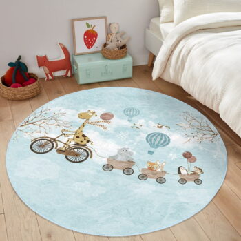 Svetlomodrý detský koberec ø 120 cm Comfort – Mila Home - Image 7