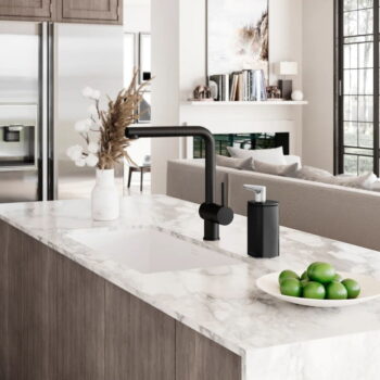 Matne čierny oceľový dávkovač mydla 295 ml – simplehuman – Obrázok 6