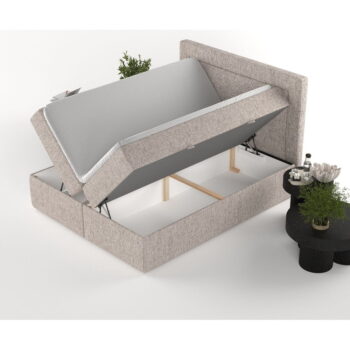 Svetlohnedá boxspring posteľ s úložným priestorom 200x200 cm Imagine – Maison de Rêve - Image 7