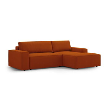 Rozkladacia rohová pohovka v tehlovej farbe (pravý roh) Jodie – Micadoni Home – Obrázok 5