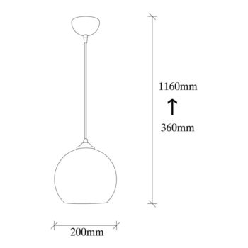 Závesné svietidlo v okrovožltej a čiernej farbe so skleneným tienidlom ø 20 cm Camini – Opviq lights - Image 5