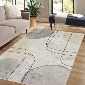 Sivo-krémový prateľný koberec 80x150 cm Simple Lines – Mila Home - Image 6