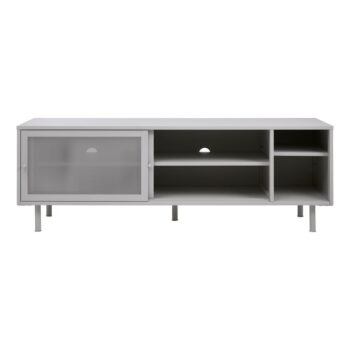 Biely kovový TV stolík 160x55 cm Veep – Unique Furniture – Obrázok 3