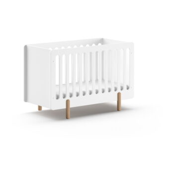 Biela postieľka z borovicového dreva 60x120 cm SMILE – Vipack - Image 2