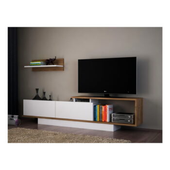 Biela/prírodná TV súprava 180x55 cm Asos – Woody Fashion - Image 4