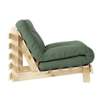 Rozkladacie kreslo so zeleným poťahom Karup Design Roots Raw/Olive Green - Image 5