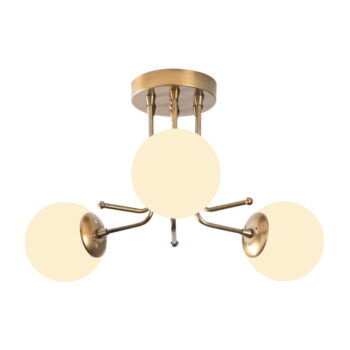 Stropné svietidlo v bielo-zlatej farbe so skleneným tienidlom ø 15 cm Daisy – Opviq lights - Image 2