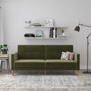 Zelená zamatová rozkladacia pohovka 207 cm Lilly – Støraa - Image 9