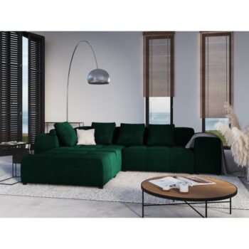 Zelený zamatový modul pohovky Rome Velvet - Cosmopolitan Design - Image 7