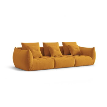 Žltá pohovka z textílie bouclé 332 cm Bloom – Micadoni Home - Image 3