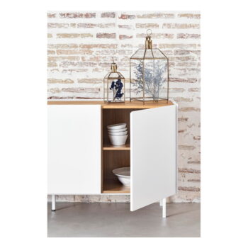 Biela/v prírodnej farbe nízka komoda v dekore duba 165x78 cm Arista – Teulat - Image 8