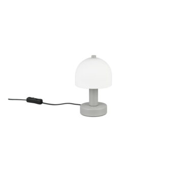Sivá stolová lampa so skleneným tienidlom (výška 19 cm) Glenn – Trio - Image 3