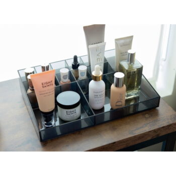 Matne čierny kúpeľňový organizér na kozmetiku z recyklovaného plastu Cosmetic Station - iDesign - Image 5