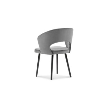 Sivá jedálenská stolička so zamatovým poťahom Windsor & Co Sofas Elpis - Image 2