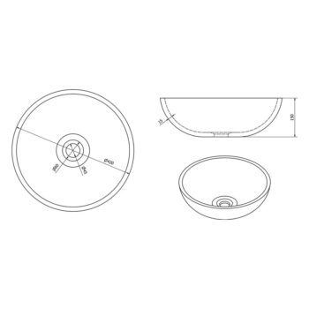 Zelené keramické okrúhle umývadlo ø 42 cm Priori – Sapho - Image 6