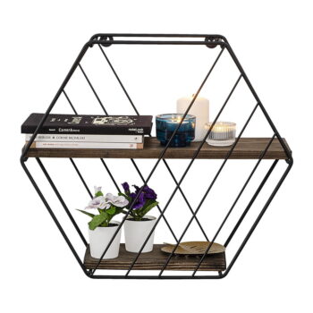 Hnedá poschodová polica zo smrekového dreva 44 cm Liliales – Kalune Design – Obrázok 2