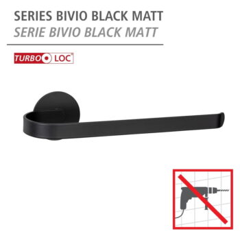 Matne čierny samodržiaci kovový držiak na uteráky Bivio – Wenko - Image 6