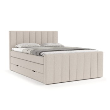 Béžová boxspring posteľ s úložným priestorom 160x200 cm Ruby – Maison de Rêve - Image 9