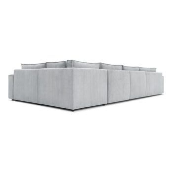 Svetlosivá menčestrová rohová pohovka (pravý roh) Nihad modular – Bobochic Paris - Image 3