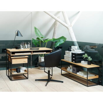 Pracovný stôl s doskou v dubovom dekore 60x120 cm Rivoli – Unique Furniture - Image 3