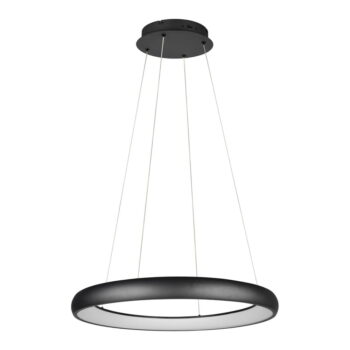 Čierne LED stmievateľné závesné svietidlo s kovovým tienidlom ø 75 cm Cardona – Trio
