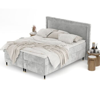 Svetlosivá boxspring posteľ s úložným priestorom 180x200 cm Voyage – Maison de Rêve - Image 11