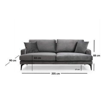 Sivá pohovka 205 cm Papira – Balcab Home - Image 4