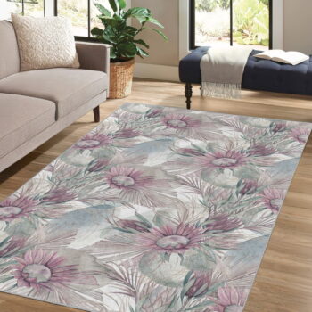Fialovo-sivý prateľný koberec 160x230 cm Dusty Flowers – Mila Home - Image 9
