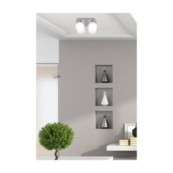 Stropné svietidlo v striebornej farbe so skleneným tienidlom 25x25 cm Oden - Candellux Lighting - Image 4