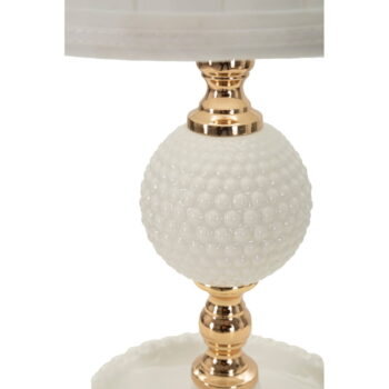 Biela stolová lampa s textilným tienidlom (výška 40 cm) Napoli – Mauro Ferretti - Image 5