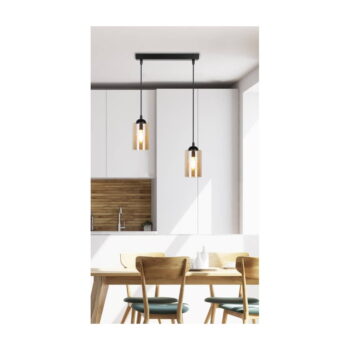 Čierne závesné svietidlo so skleneným tienidlom 10x34 cm Bistro - Candellux Lighting - Image 6