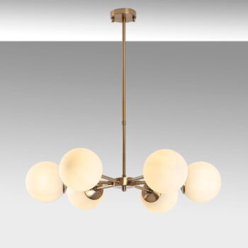Závesné svietidlo v zlatej farbe so skleneným tienidlom ø 73 cm Akkas – Opviq lights - Image 5